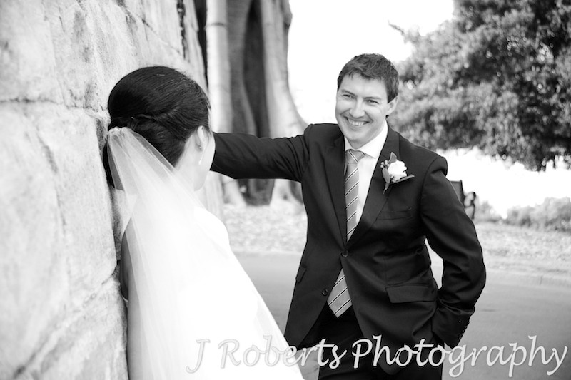 Groom smiling at bride - wedding photography sydney